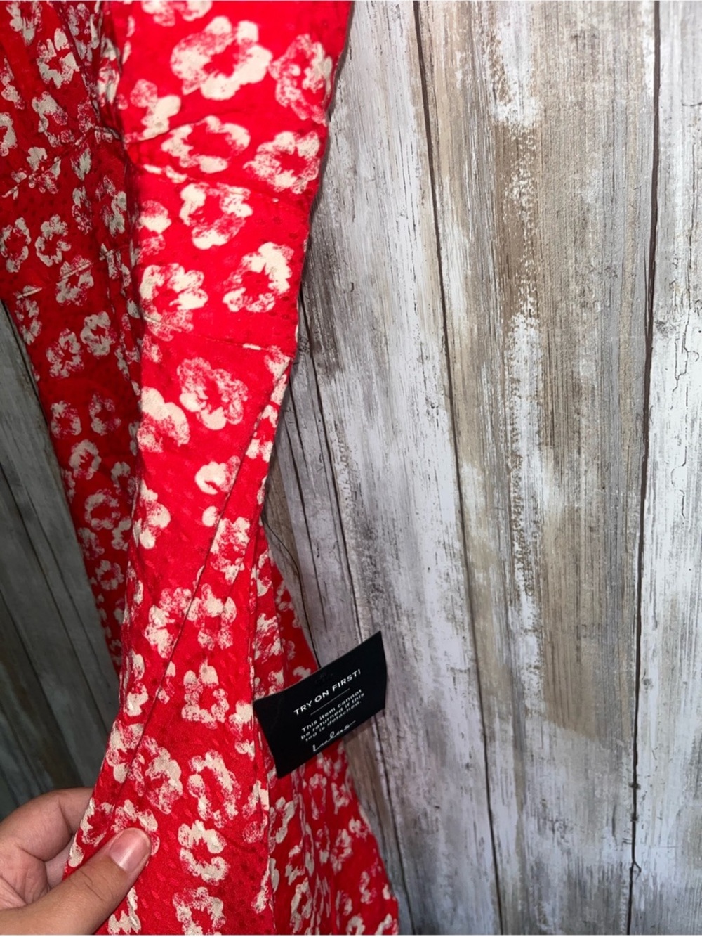 Lulus Red Floral Textured Deep V Mini Dress XS NWT Short Sleeve Rayon - Picture 4 of 7